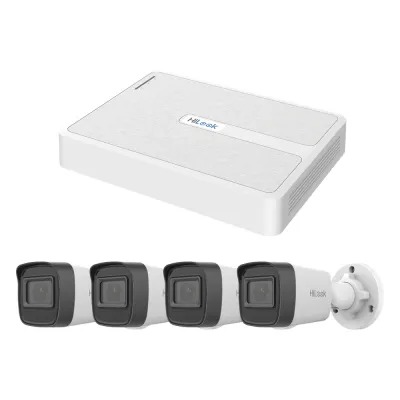 Kit IP 2 Megapixel / NVR de 8 Canales con 8 Puertos PoE / 4 Cámaras IP Bala para Exterior