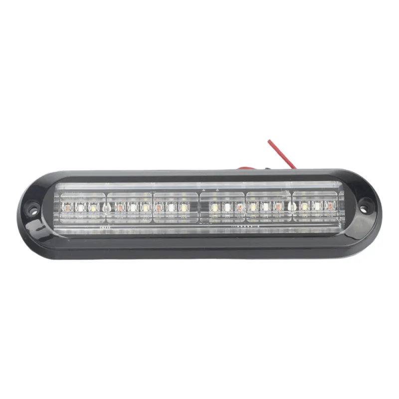 Luz Auxiliar Ultra Brillante IP67 de 18 LEDs, Color Rojo/Azul/Ambar, con mica transparente y bisel negro