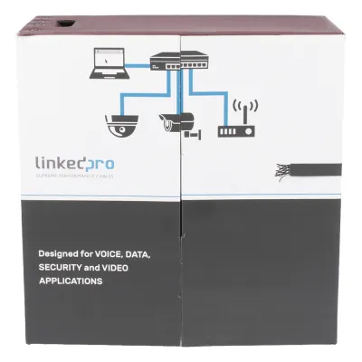 Bobina de Cable UTP 305 Metros (1000 Pies), Cat5e con Doble Forro, para Exterior, Climas Extremos, Color Negro