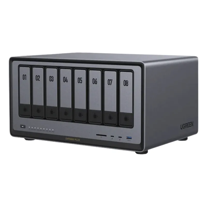 NAS UGREEN NASync DXP8800 Plus / Intel Core i5-1235U 10 Núcleos / 8 Bahías SATA + 2 M.2 NVMe / 2 Puertos 10GbE / Thunderbolt 4 / HDMI 8K / DDR5 Expandible 64GB / PCIe 4.0 x4