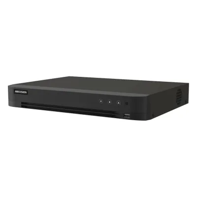 DVR 16 Canales TURBOHD + 16 Canales IP / 8 Megapixel (4K) / Audio Bidireccional / ACUSENSE / Audio Bidireccional / 1 Bahía de Disco Duro / Salida de Video en Full HD / H.265+