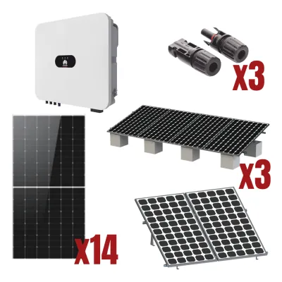 Kit Solar Interconexión / 8kW 220Vca / Incluye Inversor, Paneles Solares, Montaje y Conectores