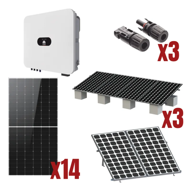Kit Solar Interconexión / 8kW 220Vca / Incluye Inversor, Paneles Solares, Montaje y Conectores