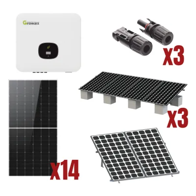 Kit Solar Interconexión / 8kW 220Vca / Incluye Inversor, Paneles Solares, Montaje y Conectores