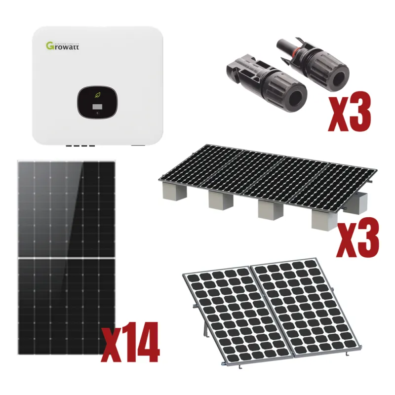 Kit Solar Interconexión / 8kW 220Vca / Incluye Inversor, Paneles Solares, Montaje y Conectores