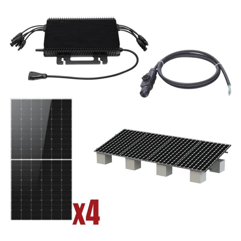 Kit Solar Interconexión / 2kW 220Vca / Incluye Inversor, Paneles Solares, Montaje y Conectores