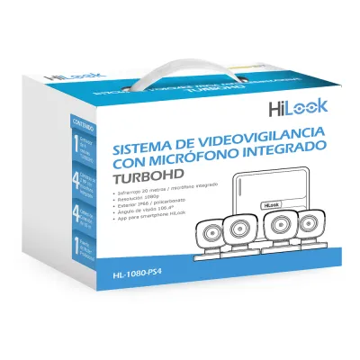 (MICRÓFONO Integrado) Kit TurboHD 1080p Lite / DVR 4 canales / Audio por Coaxitron / 4 Cámaras Bala de Policarbonato con Micrófono Integrado