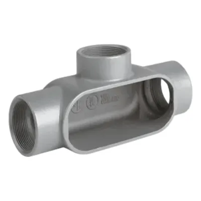 Caja Condulet Tipo T de 1-1/4" / Aluminio libre de Cobre/ NEMA 3 / Color Gris.