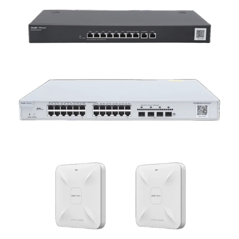 Solución Completa de Red para hasta 350 Clientes y hasta 4 servicios de Internet., Ideal para Iniciar un Proyecto de Hotelería u Oficina