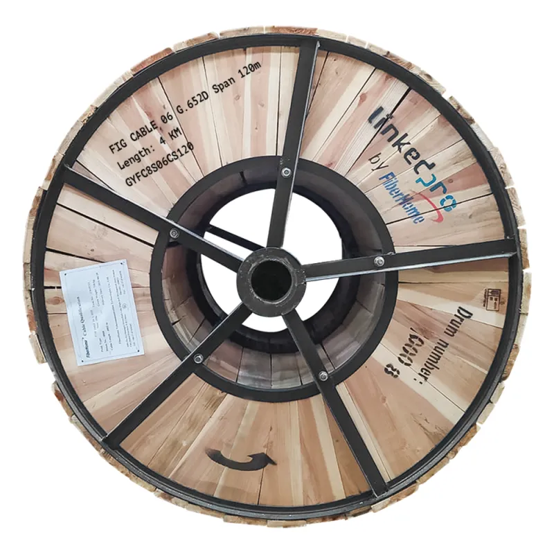 Carrete de 4 Km Fibra Óptica Aérea Figura 8 Armada Antirroedor G.652D, Monomodo de 6 Hilos, Exterior, Span 120