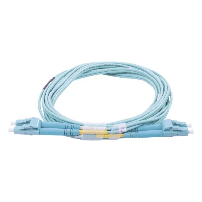 Jumper de Fibra Óptica Multimodo OM3 50/125 LC-LC OFNR (Riser), 2.0 mm, Dúplex, Aqua, 20 Metros (65.62 Pies)