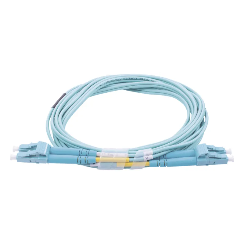 Jumper de Fibra Óptica Multimodo OM3 50/125 LC-LC OFNR (Riser), 2.0 mm, Dúplex, Aqua, 20 Metros (65.62 Pies)