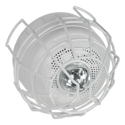 Protector De Rejilla Anti Vandalismo Y Golpes Accidentales, Color Blanco, Para Sirenas/Estrobos/Bocinas System Sensor, Montaje en Superficie en Techo, 8.55"Altox8.55"Anchox6.23"Profundidad