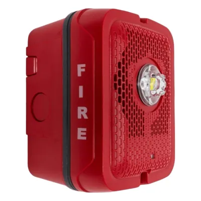 Bocina con Lámpara Estroboscópica para Exterior, con Configuración Estroboscópica Seleccionable, Color Rojo