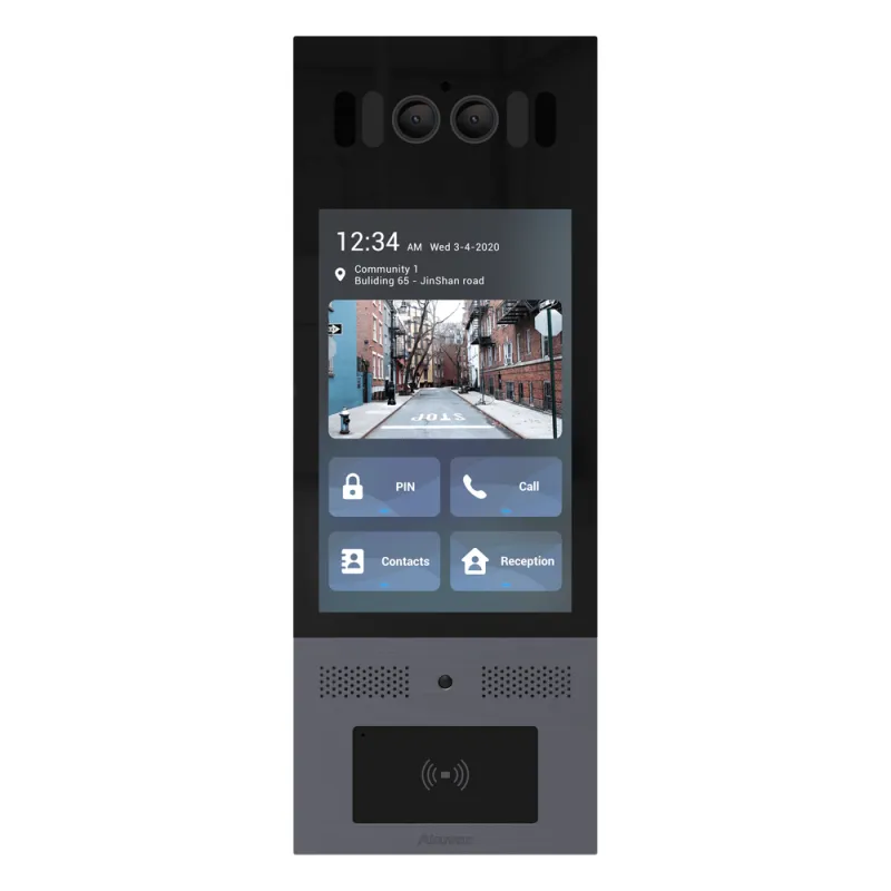 Frente de Calle Antivandálico IK10 / Incluye montaje / Administración 100% en la Nube / Notificación a APP / Llamada Telefónica / ANDROID / SIP / ONVIF /Reconocimiento Facial / QR y PIN para Visitas / IP66 / Bluetooth / NFC
