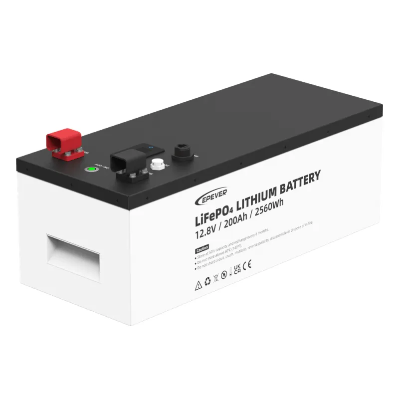 Batería de litio LiFeO4 12.8Vcc, 200Ah, 2.56Kwh, Pantalla LCD para Monitoreo Local, Carcasa Metálica