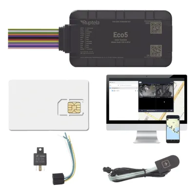 KIT Dispositivo de Rastreo Vehicular / Conectividad LTE Cat1 y LTE-M / BLE 5.0 / GNSS U-blox / Carcasa IP54 / Batería Interna de Respaldo / Detecta Interferencias / Incluye SIM500MB2Y, EPCOMGPSCODE, Relay y boton SOS