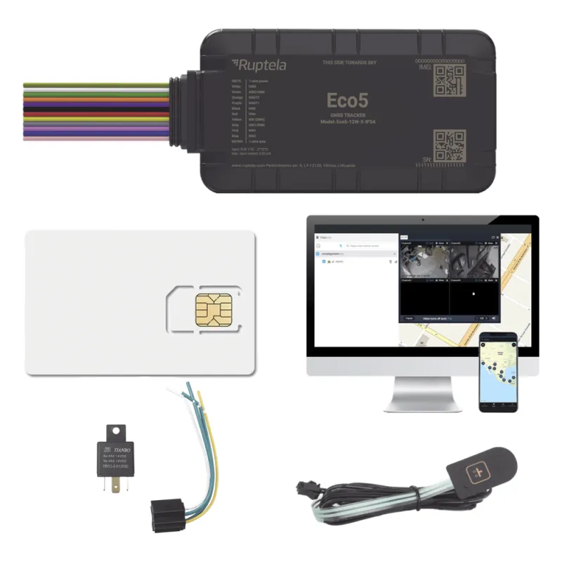 KIT Dispositivo de Rastreo Vehicular / Conectividad LTE Cat1 y LTE-M / BLE 5.0 / GNSS U-blox / Carcasa IP54 / Batería Interna de Respaldo / Detecta Interferencias / Incluye SIM500MB2Y, EPCOMGPSCODE, Relay y boton SOS