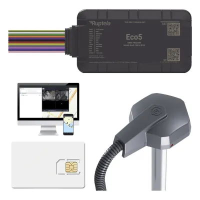 KIT Dispositivo de Rastreo Vehicular/ Sensor nivel de combustible cableado / Conectividad LTE Cat1 y LTE-M / BLE 5.0 / GNSS U-blox / Carcasa IP54 / Batería Interna de Respaldo / Detecta Interferencias / Incluye: EPCOMGPSCODE, TD6001000 y SIM500MB2Y