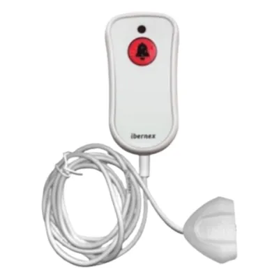 Pulsador de Cama Blanco Antibacteriano / Botón Rojo de Alarma 20mm / Conector Magnético / Protección IP67 / Cable 2m Resistente al Fuego / Libre de Halógenos / Braille 'SOS'