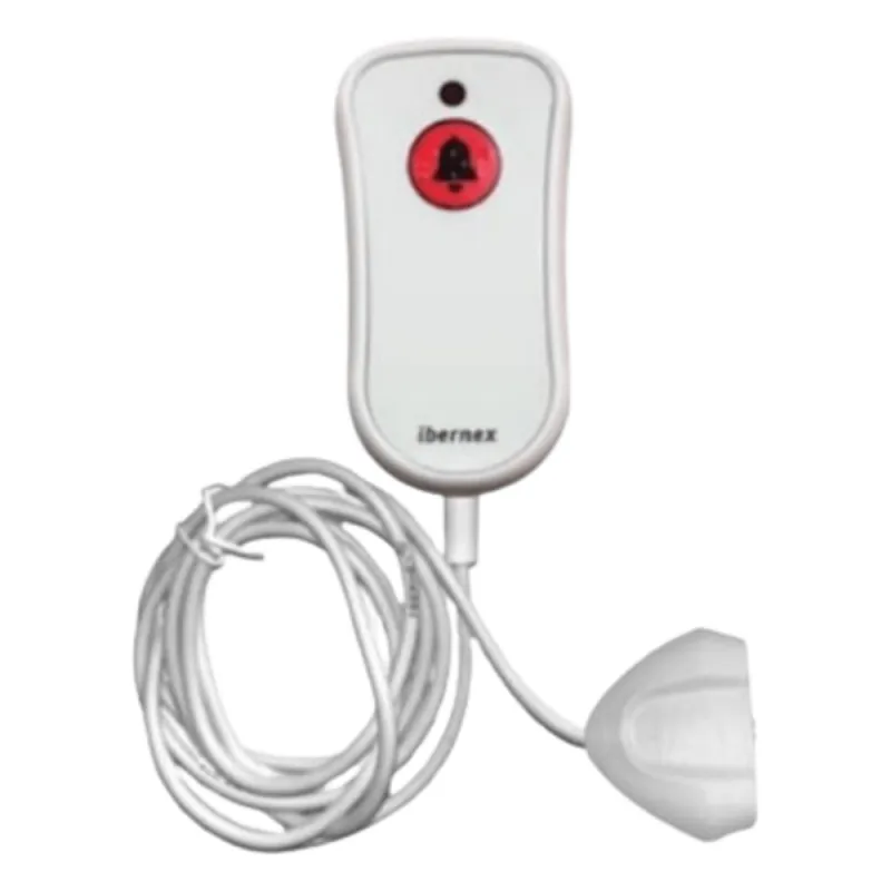 Pulsador de Cama Blanco Antibacteriano / Botón Rojo de Alarma 20mm / Conector Magnético / Protección IP67 / Cable 2m Resistente al Fuego / Libre de Halógenos / Braille 'SOS'
