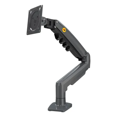 Brazo Ajustable para Monitor Ergonómico / Compatible con Monitores de 17" - 30" / Capacidad de Peso hasta 9 kg / Rotación 360° / Inclinación +85° a -30° / Giro 180° / Ajuste de Resorte de Gas / Color Gris