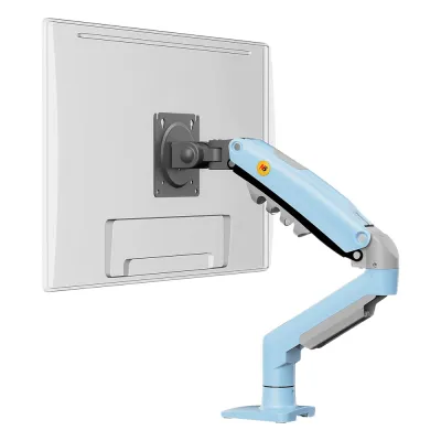 Brazo Ajustable para Monitor Ergonómico / Compatible con Monitores de 17" - 30" / Capacidad de Peso hasta 9 kg / Rotación 360° / Inclinación +85° a -30° / Giro 180° / Ajuste de Resorte de Gas / Color Azul