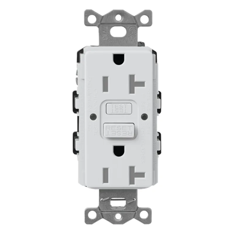 Tomacorriente GFCI de autoprueba, resistente a manipulaciones, 15 A, 125 V, NEMA 5-15R, gris