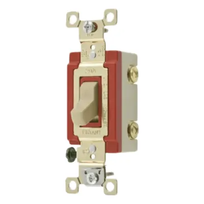 Interruptor de Palanca 20 A 120-277 V CA/ Grado Industrial/ Color Marfil.
