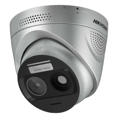 (HikFire) Cámara IP Turret de Detección Térmica de Incendios / Detección de Llamas y Temperaturas Anormales / 4 Megapíxel (Lente Óptico) + 1 Megapíxel (Lente Térmico) / Compatible con Hik-Connect