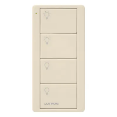 Control Pico inalámbrico de 4 botones para generar 3 escenas y un apagado, gloss light almond, Clear Connect RF