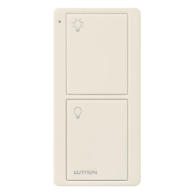 Control Pico inalámbrico de 2 botones para encendido y apagado, gloss light almond