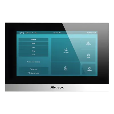 Monitor Color Plata Linux / Pantalla Touch de 7 Pulgadas / SIP / POE / WIFI / Compatible con Frentes de Calle Akuvox
