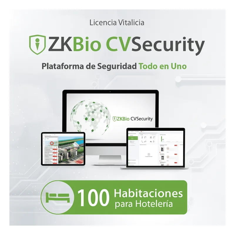 Licencia para ZKBioCVsecurity para modulo de hoteleria para 100 habitaciones