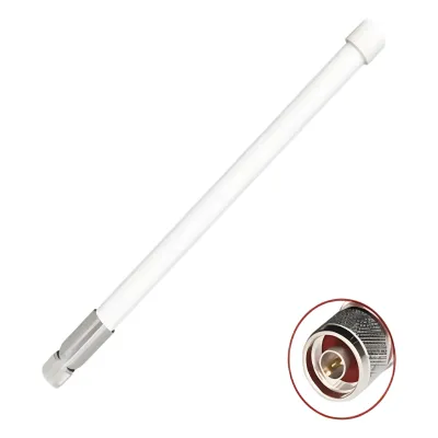 1 Antena Omnidireccional / Doble Banda 2.4 GHz y 5 GHz / Ganancia 7 dBi (2.4 GHz) y 10 dBi (5 GHz) / Exterior / Polarización Vertical / Conector N Macho