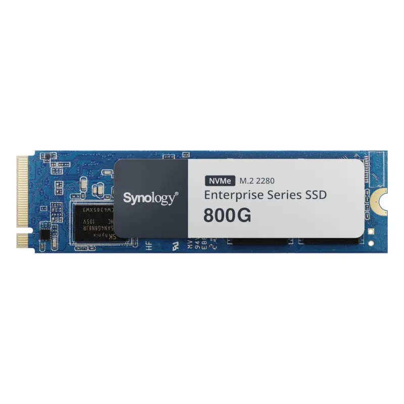 SSD NVMe M.2 Serie Enterprise | SSD 800GB | Alto Rendimiento 660.000 IOPS Lectura | 120.000 IOPS Escritura | Resistencia Hasta 2900 TBW | Protección de Datos Integral | Análisis de Vida Útil | Compatible con Synology DSM.