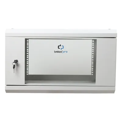 Gabinete de Pared de 6U con Puerta de Cristal Templado, 455 mm de Profundidad Total, Rack de 19'', Acero Reforzado Color Blanco