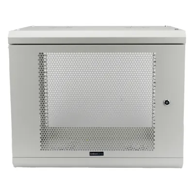 Gabinete de Pared de 9U con Puerta Perforada 455 mm de Profundidad, Rack de 19'', Acero Reforzado Color Blanco