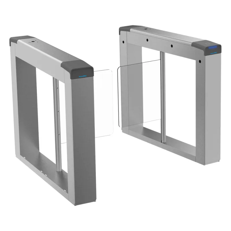 Torniquete Swing para EXTERIOR / Compatible con Reconocimiento Facial / Carril de 90 cms / Acero Inoxidable SUS304 / Motor Brushless / Capacidad 20-60 Personas por Minuto / 3,000,000 MCBF / Perforaciones listas para montaje DS-KAB6ZU1 No Incluido