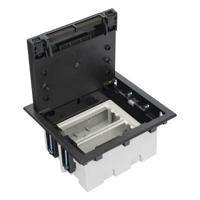 Caja Para Instalación en Piso Falso para Voz, Datos o Contactos Eléctricos / Capacidad para 2 Módulos / Espacio Embellecedor en la Tapa / Profundidad Ajustable de 90 a 120 mm (3.54 a 4.72 pulgadas) / Los Módulos se Adquieren Aparte / (SF210/14CY)