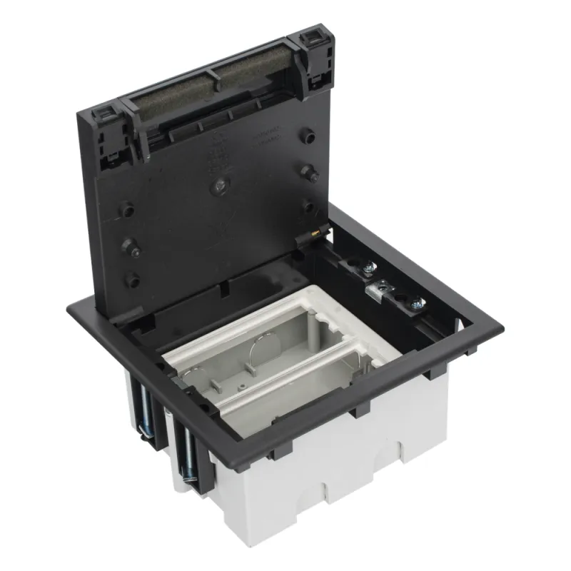 Caja Para Instalación en Piso Falso para Voz, Datos o Contactos Eléctricos / Capacidad para 2 Módulos / Espacio Embellecedor en la Tapa / Profundidad Ajustable de 90 a 120 mm (3.54 a 4.72 pulgadas) / Los Módulos se Adquieren Aparte / (SF210/14CY)