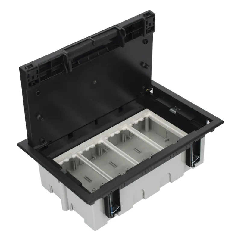 Caja Para Instalación en Piso Falso para Voz, Datos o Contactos Eléctricos / Capacidad para 4 Módulos / Espacio Embellecedor en la Tapa / Profundidad Ajustable de 90 a 120 mm (3.54 a 4.72 pulgadas) / Los Módulos se Adquieren Aparte / (SF410/14CY)