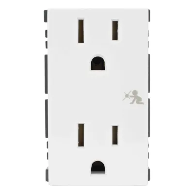 Módulo Dúplex de Contactos Eléctricos 10A 127V Color Blanco / Compatible con Cajas para Pavimento SM-CPAV-2 y SM-CPAV-4 / Requiere Adaptador SM-ADAP-FP para Fijación / Modelo 25424-30