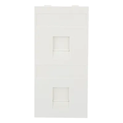 Placa Plana de Voz y Datos con Guardapolvo para 2 RJ45 / Color Blanco / 2 Puertos para Jacks Keystone / Compatible con Cajas de Pavimento SM-CPAV-2 y SM-CPAV-4 / Modelo S76B/9