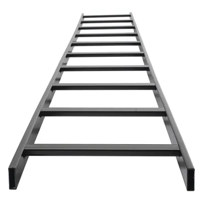 Escalera Tubular de 1.5" de Peralte y 12" de Ancho y 3.05 Metros de Largo, Pintura Epóxica Color Negro, Ideal Para Utilizarse en Centros de Datos o Cuartos de Telecomunicacionesl, incluye Coples y Tornillería