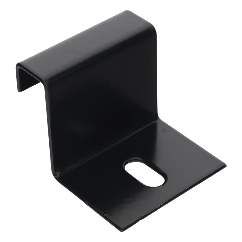 Grapa de Fijación para Escalera Tubular de 1.5" de Peralte y 12" de Ancho, Acabado con Pintura Epóxica Color Negro, Ideal para la Sujeción Segura de la Escalera Tubular a la Estructura