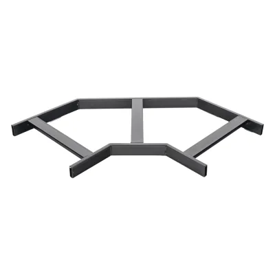 Curva Horizontal de 90° para Escalera Tubular de 1.5" de Peralte y 12" de Ancho, Acabado con Pintura Epóxica Color Negro, Incluye Coples y Tornillería