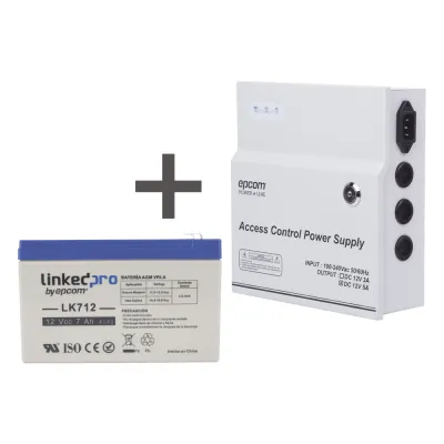Kit / Fuente regulada de 11 - 15 V @ 5A / Capacidad de respaldo / Modelo ACPST1205 + Batería incluida LK712