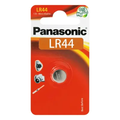 Batería Alcalina tipo LR44 (de botón) de 1.5 V 110 mAh