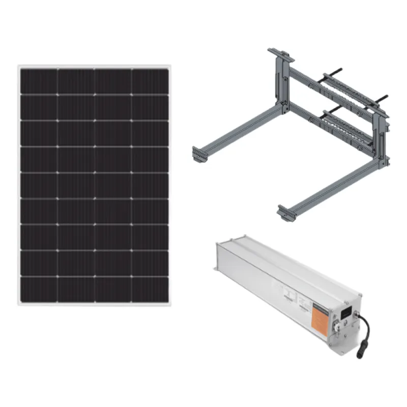 Kit Solar para alimentar hasta 30W, Salida 12/24 Vcc, Para alimentar camaras PTZ y Enlaces Punto a Punto, Panel Solar 180W, Bateria Litio 1280 Wh
